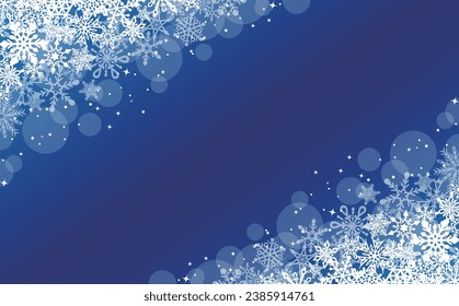 Delicate and beautiful snowflake blue frame