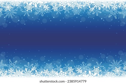 Delicate and beautiful snowflake blue frame