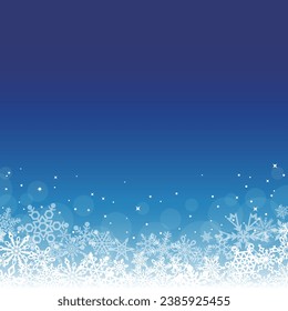 Delicate and beautiful snowflake blue frame