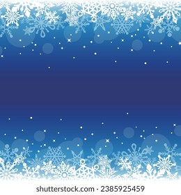 Delicate and beautiful snowflake blue frame