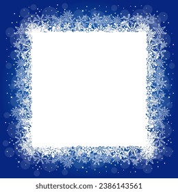 Delicate and beautiful snowflake blue frame