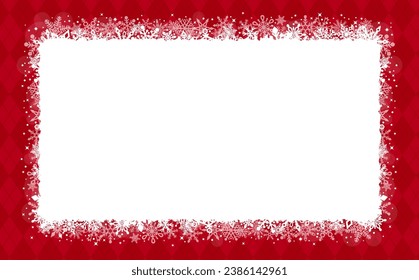 Feiner und schöner Schneeflocken-roter Rahmen