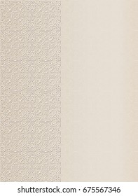 delicate beige background with white cut-out  lacy pattern