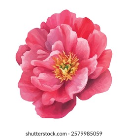 Delicate beige peony flower illustration with soft, layered petals. Perfect for adding elegance and sophistication to design projects, decor, and stationery. High-quality and beautifully detailed.