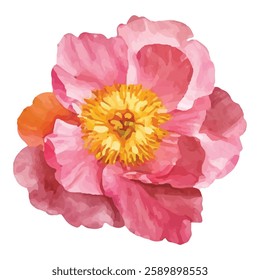 Delicate beige peony flower illustration with soft, layered petals. Perfect for adding elegance and sophistication to design projects, decor, and stationery. High-quality and beautifully detailed.