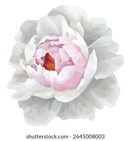 Delicate beige peony flower illustration with soft, layered petals. Perfect for adding elegance and sophistication to design projects, decor, and stationery. High-quality and beautifully detailed.