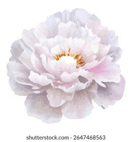 Delicado bege peônia flor ilustração com pétalas macias, camadas. Perfeito para adicionar elegância e sofisticação a projetos de design, decoração e artigos de papelaria. Alta qualidade e maravilhosamente detalhado.
