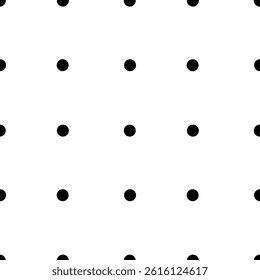 Delicate black polka dots on a white background. Seamless vector pattern for any surfaces and the web.