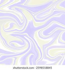 A delicate blend of lavender, pale yellow, and white in a mesmerizing fluid abstract design.