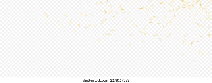 Delicate Blossom Blur Vector Panoramic Transparent Background. Gold Fly Sakura Wallpaper. Beige Petal Flying Backdrop. Light Peach Japanese Pattern. Fall Lotus Poster.