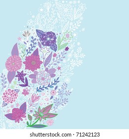 delicate blue background with flowers