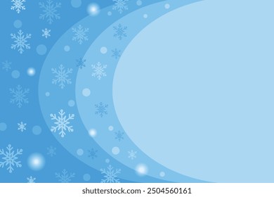 Delicado fondo azul con copos de nieve y espacio para texto. Fondo de invierno para postales, Anuncios, carteles o publicidad.