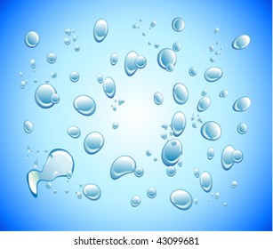 Delicate Blue Bubbles Water Drop Backgroudn