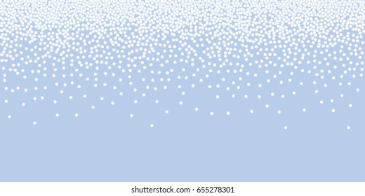 Delicate blue paper with white dots. White snow abstract winter background. White confetti on blue background. Vector illustration,eps 10.