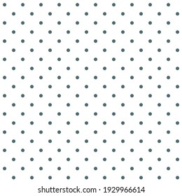 Delicate blue polka dots on a white background. Seamless vector pattern for textile, print, tacky, web. Abstract geometric backdrop. Trendy retro style.