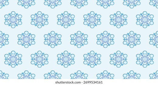 Delicado flocos de neve azul criar um padrão de inverno sem costura, evocando uma sensação de elegância gelada e feriado vibrar EPS vetor