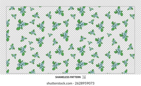 Delicate Bluebell Flower and Leaf Seamless Pattern for Spring and Floral Designs