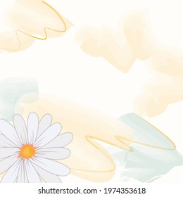 Delicate blurred background with chamomile. Light template for text, congratulations, invitations, banners, web, flyer, voucher. Vector decorative.