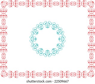 Delicate Border, Frame design, Center piece  (Design Element frame)
