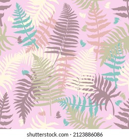 Delicate botanical pattern. Hand-drawn plants in spring garden.