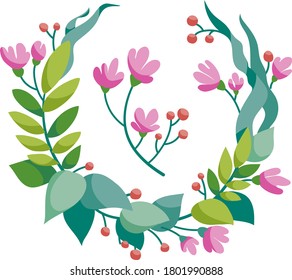 delicate bouquet in the shape of a wreath
