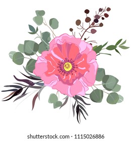Delicate bouquet for your beloved, vector illustration for wedding and anniversary cards, banners, posters and cards.