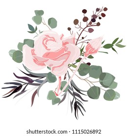Delicate bouquet for your beloved, vector illustration for wedding and anniversary cards, banners, posters and cards.