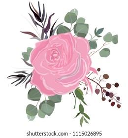 Delicate bouquet for your beloved, vector illustration for wedding and anniversary cards, banners, posters and cards.