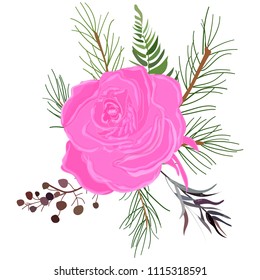 Delicate bouquet for your beloved, vector illustration for wedding and anniversary cards, banners, posters and cards.