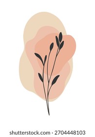 Delicada Ilustración vectorial de arte de rama para diseño de decoración