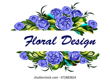 Delicate and bright postcard with wildflowers