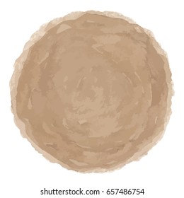Delicate brown watercolor painted vector stain isolated on white background