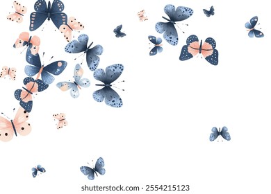 Delicate  butterflies in soft pink and blue hues create a whimsical and elegant pattern. Perfect for background designs, stationery, and fabric prints, adding a touch of nature's beauty to any project