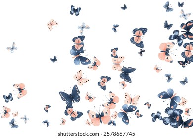 Delicate  butterflies in soft pink and blue hues create a whimsical and elegant pattern. Perfect for background designs, stationery, and fabric prints, adding a touch of nature's beauty to any project