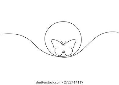 Delicado borboleta contínua um desenho de linha ilustração vetor minimalista
