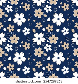 Delicate Cherry Blossoms Floral Pattern