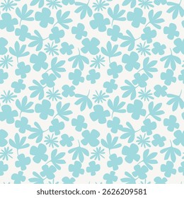 Delicate Chintz Romantic Meadow Wildflowers Vector Seamless Pattern. Cottagecore Garden Flowers and Foliage Print. Homestead Bouquet. Farmhouse Background