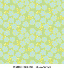 Delicate Chintz Romantic Meadow Wildflowers Vector Seamless Pattern. Cottagecore Garden Flowers and Foliage Print. Homestead Bouquet. Farmhouse Background