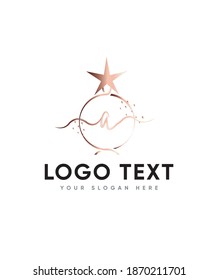 Una delicada temática navideña e increíblemente versátil estilo letra manuscrita tipo A plantilla de logotipo, logotipo vectorial para identidad empresarial y de empresa 