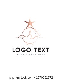 A delicate Christmas themed and incredibly versatile style handwritten letter type R logo template, Vector logo for business and company identity 