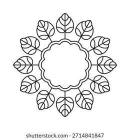 Un delicado diseño circular con hojas y un centro floral