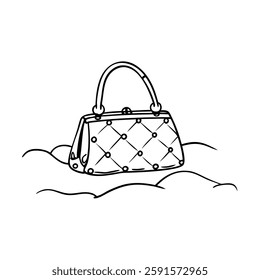 A delicate continuous line drawing of a vintage.