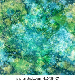 Delicate crystal surface with wavy lines. Blue-green template. Abstract seamless pattern for fabric, wallpaper, wrapping paper. Background for book covers, posters, flyers