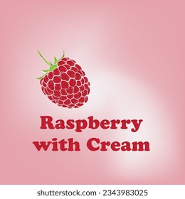 Delicate culinary dessert Raspberry with cream