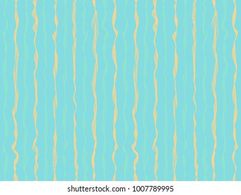 Delicate curved stripes vertical lines vector shirt pattern. Thin intersecting and parallel bent lines, curve wavy ribbons clothing fabric.  Wavy stripes ripple silk fabric texture cloth design.