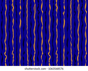 Delicate curved stripes vertical lines vector shirt pattern. Thin intersecting and parallel bent lines, curve wavy ribbons clothing fabric.  Wavy stripes ripple silk fabric texture vector.