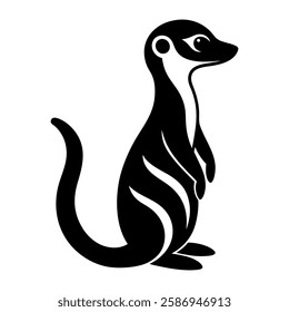 Delicate and Cute Meerkat Logo Design – Vector Illustration.