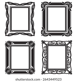 Delicado e Dainty Vintage decorativo Floral Border Vetor Set Packs

