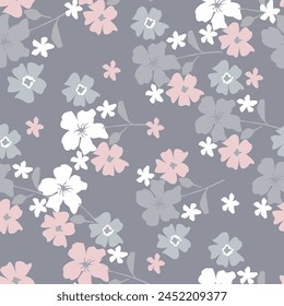 Delicate daisy floral texture. Seamless small flowers pattern for design wrapping, textile, wallpaper, paper. Cute nature background