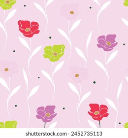 Delicate daisy floral texture. Seamless small flowers pattern for design wrapping, textile, wallpaper, paper. Cute nature background